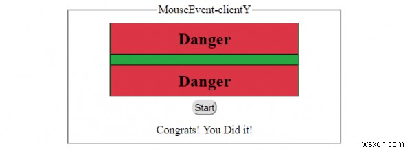 HTML DOMMouseEventclientYプロパティ 