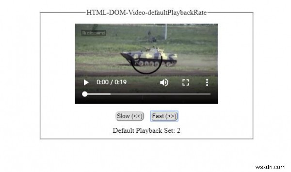 HTMLDOMビデオdefaultPlaybackRateプロパティ 