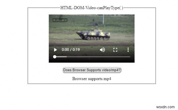 HTML DOMビデオcanPlayType（）メソッド 