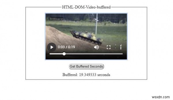 HTMLDOMビデオのバッファリングされたプロパティ 