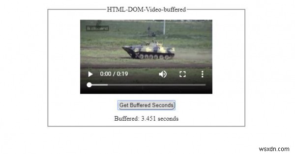 HTMLDOMビデオのバッファリングされたプロパティ 