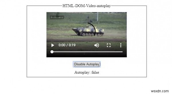 HTMLDOMビデオ自動再生プロパティ 