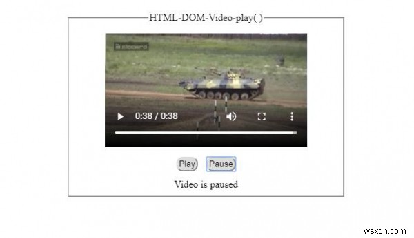 HTML DOM Video play（）メソッド 