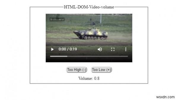 HTMLDOMビデオボリュームプロパティ 