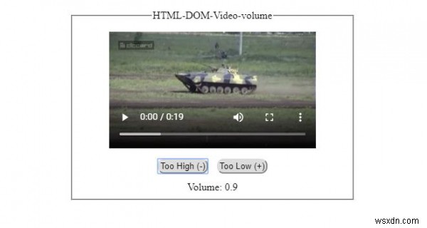 HTMLDOMビデオボリュームプロパティ 