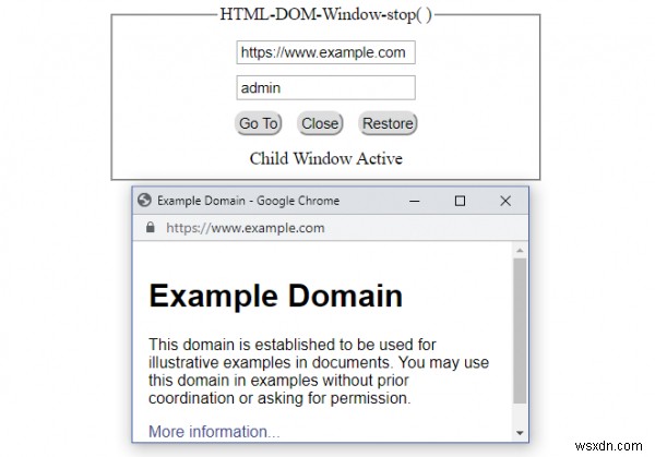 HTML DOMウィンドウstop（）メソッド 