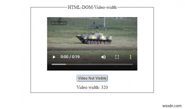 HTMLDOMビデオ幅プロパティ 
