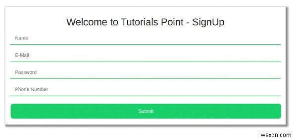 NodeとMongoDBを使用したサインアップフォーム 