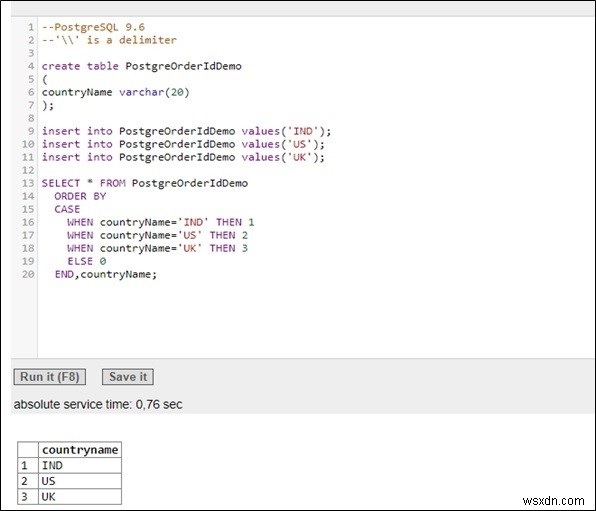 PostgreSQLでMySQLのORDERBYFIELD（）をシミュレートしますか？ 