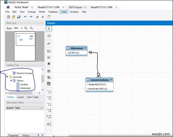 MySQL Workbenchを使用してサーバーからデータベースのERモデルを取得するにはどうすればよいですか？ 