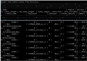 MySQLテーブルがmyISAMまたはInnoDBエンジンを使用しているかどうかを確認するにはどうすればよいですか？ 