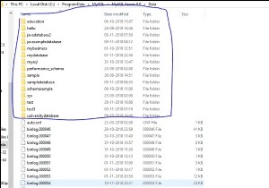 MySQLはデータベースファイルをどこに保存しますか？ 