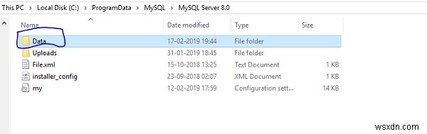 MySQLデータベースは、作成時にどこに保存されますか？ 