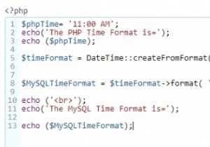 PHP変数「11:00AM」をMySQL時間形式に変換しますか？ 