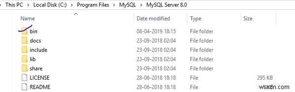 MySQLbinディレクトリはWindowsOSのどこにありますか？ 