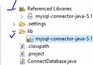 コネクタをクラスパスに設定するためのJavaMySQL接続の接続エラーを修正しますか？ 