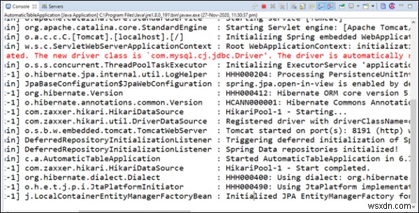 MySQLでテーブルを作成する-Hibernate 