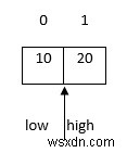 C言語のバイナリ検索を使用して配列内の最小要素を見つける方法は？ 