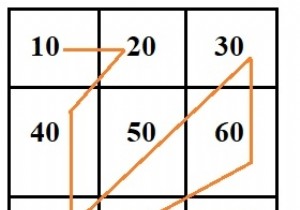 Cプログラミングで行列をザグザグ形式で印刷します。 