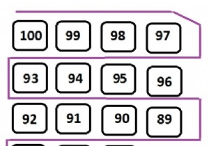 Cプログラミングでスネークパターンで行列を印刷します。 