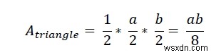 Cプログラムのひし形に内接する円の面積？ 