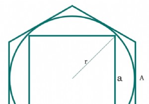 Cプログラムで六角形に内接する円に内接する正方形の面積は？ 