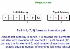 マージソートを使用して配列内の反転をカウントするC/C ++プログラム？ 