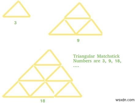 三角マッチ棒番号のC/C ++プログラム？ 