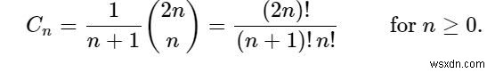 n番目のカタラン数のC/C ++プログラム？ 