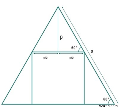 正三角形内に内接できる最大の正方形？ 