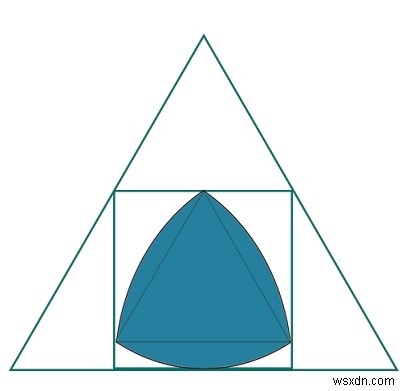 正三角形に内接する正方形内に内接する最大のルーローの三角形？ 