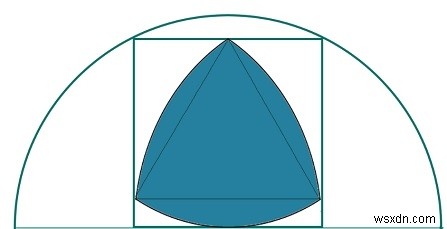 半円に内接する正方形内に内接する最大のルーローの三角形？ 