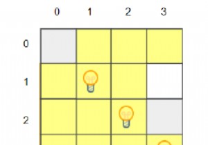 グリッド内の照らされたセルの数を見つけるためのC++プログラム 