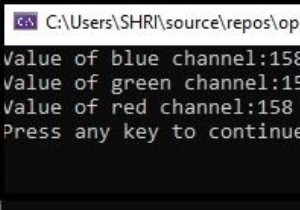 C ++を使用してOpenCVの特定のピクセルの値を取得するにはどうすればよいですか？ 