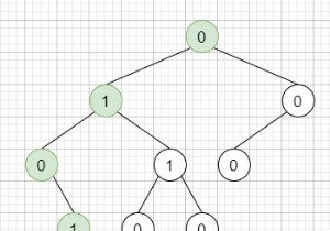 文字列がC++のバイナリツリーのルートからリーフパスまでの有効なシーケンスであるかどうかを確認します 