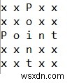 C++のマトリックスにプラス「+」パターンで文字列を印刷する 