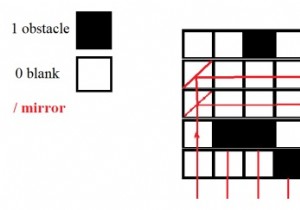 C++で下から右方向へ光を伝送できる鏡の最大数を求める