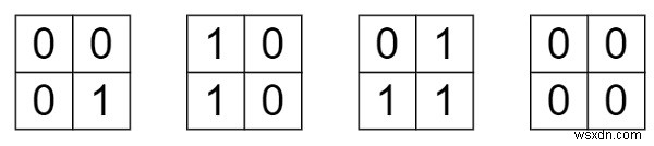 C++でバイナリ行列をゼロ行列に変換するためのフリップの最小数 