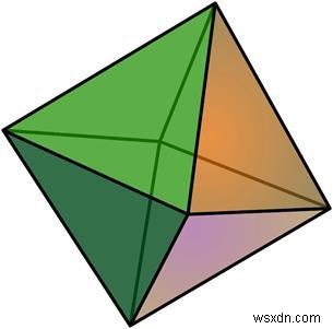 C++での八面体の表面積のプログラム 