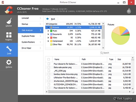 最高のWindowsクリーニングツールはディスクアナライザーを取得します 