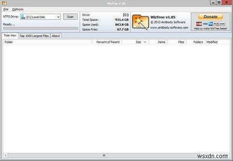 WizTreeは、ディスクスペースを占有しているものを見つけるのに役立ちます[Windows] 