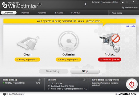 WinOptimizerを使用して、パフォーマンスを向上させるためにコンピューターをクリーンアップおよび最適化する 