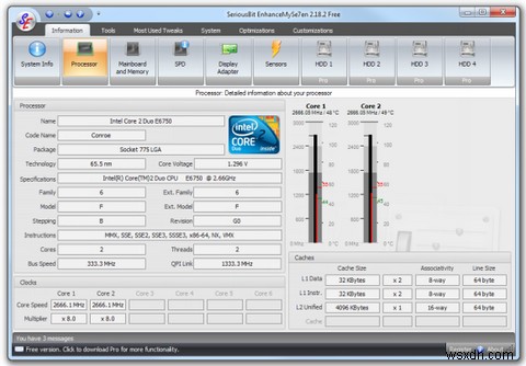 Windows 7を微調整し、EnhanceMySe7enを使用してコンピューターの詳細を確認する 