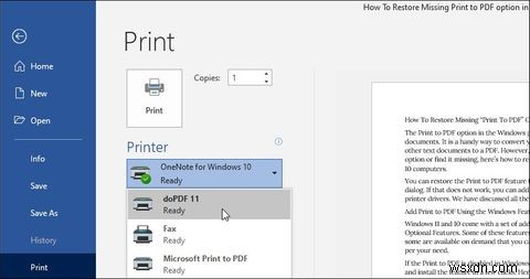 Windows11/10で欠落しているPDFへの印刷機能を修正する方法 