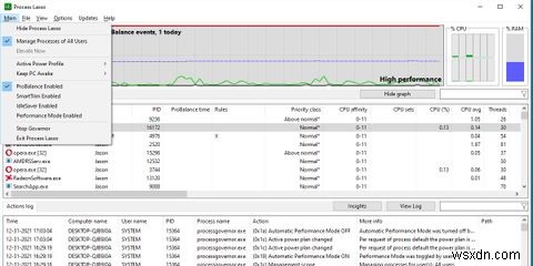 ProcessLassoを使用してCPUスレッドを制御する方法 