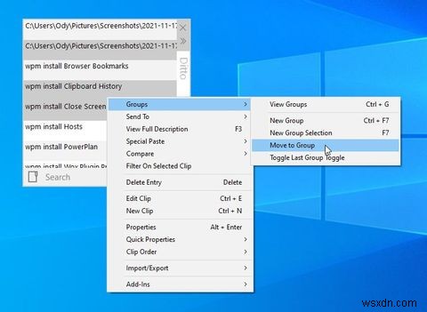 DittoでWindowsクリップボードを拡張する方法 