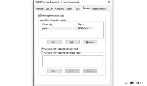 Windows10にSNMPをインストールして構成する方法 