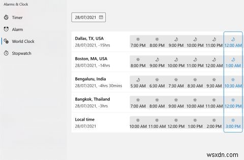 Windows10で目覚まし時計と世界時計アプリを使用する方法 