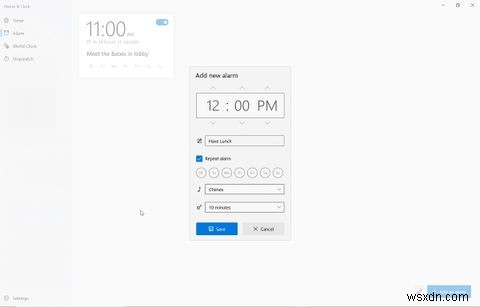 Windows10で目覚まし時計と世界時計アプリを使用する方法 