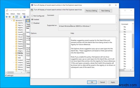 Windows10でファイルエクスプローラーの検索とアドレスバーの履歴をクリアする方法 
